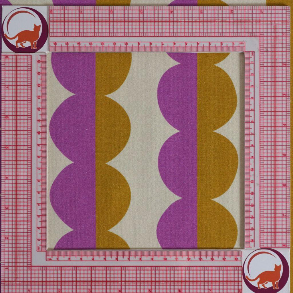 Baumwolljersey abstrakte Halbkreise caramelbraun fliederlila